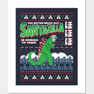 Santazilla Posters and Art